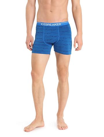 Pánské Spodní Prádlo Icebreaker Merino Anatomica Boxers Tmavě Blankyt | CZ 1637JPQJ